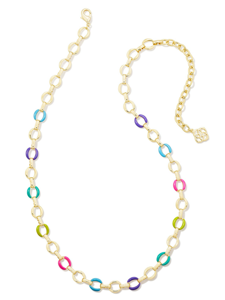 Kendra Scott Kelsey Chain Necklace - Gold & Multi Mix