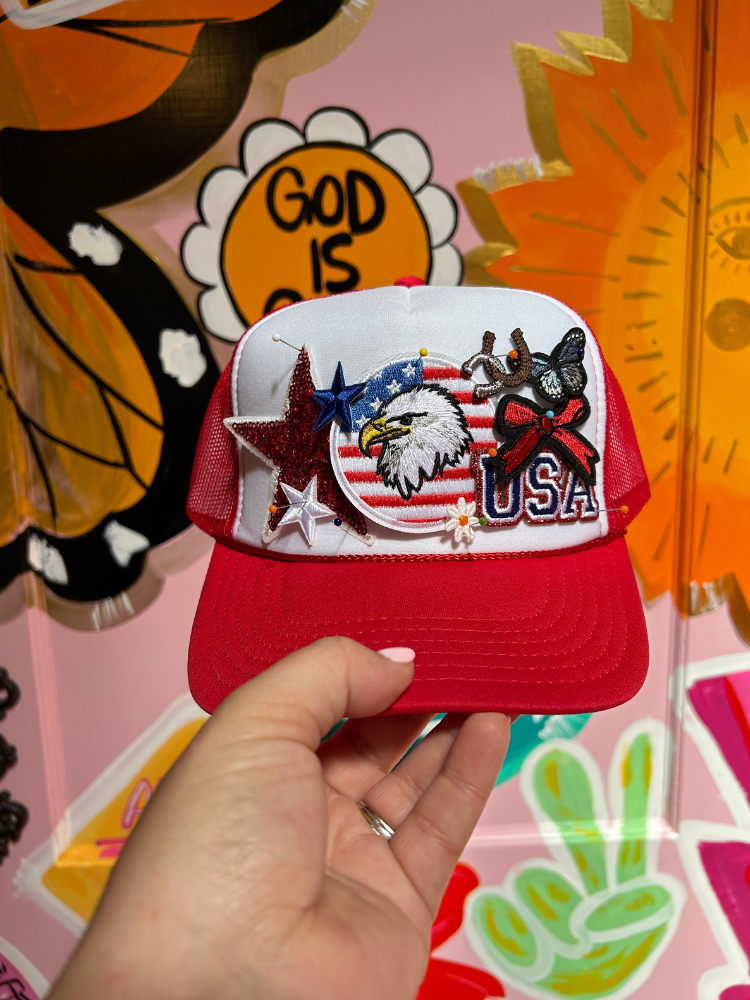 USA Trucker Hat - Red