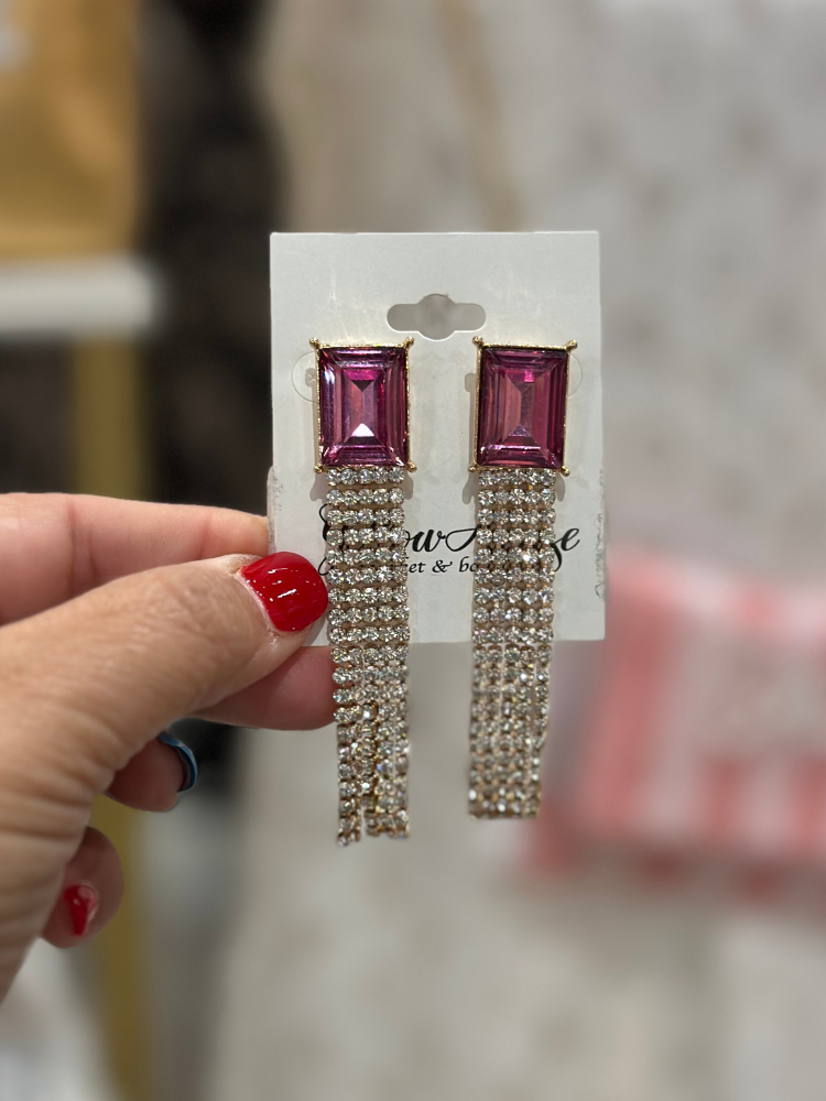 Pink Rhinestone Earring