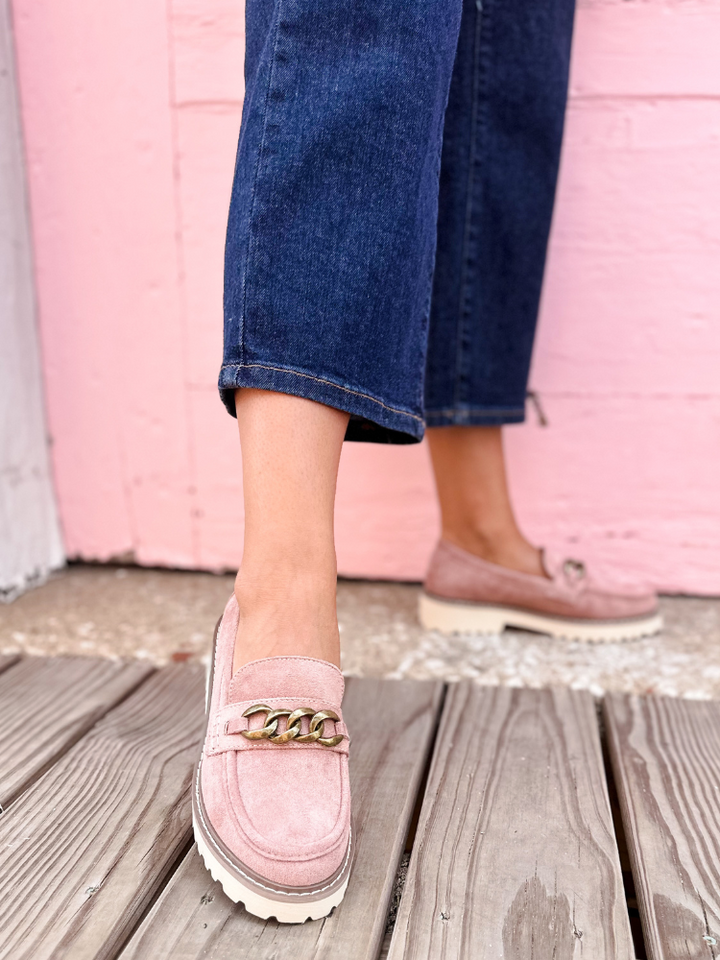 Literally Loafer - Blush Faux Suede