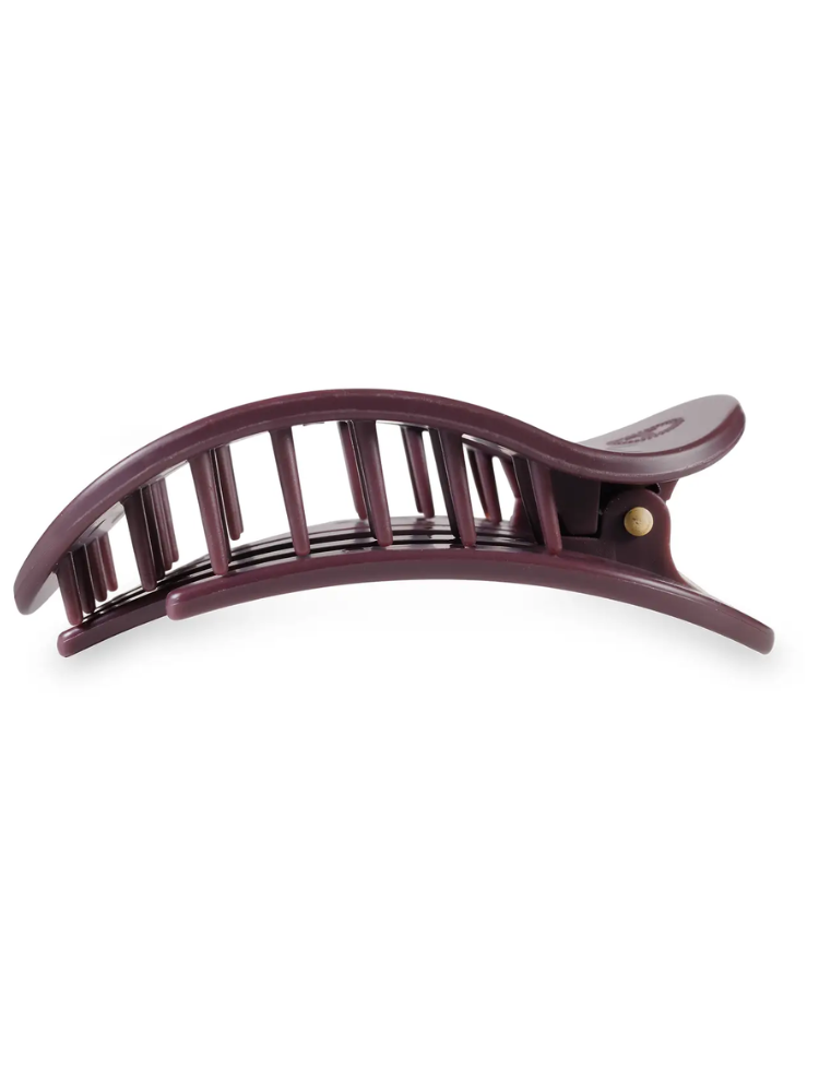 Teletie Large Flat Round Clip - Burgundy Bliss