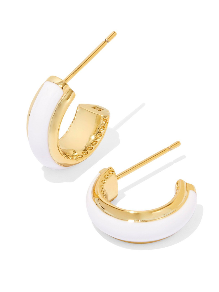 Kendra Scott Ainsley Huggie Earring - Gold & White