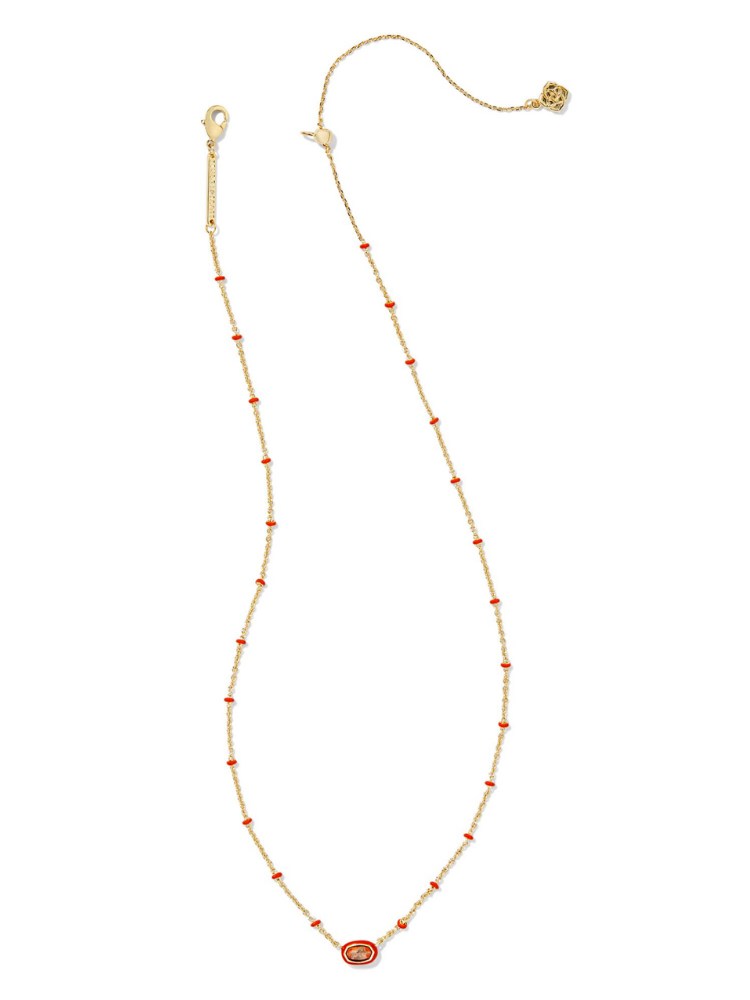 Kendra Scott Mini Elisa Satellite Necklace - Gold & Orange