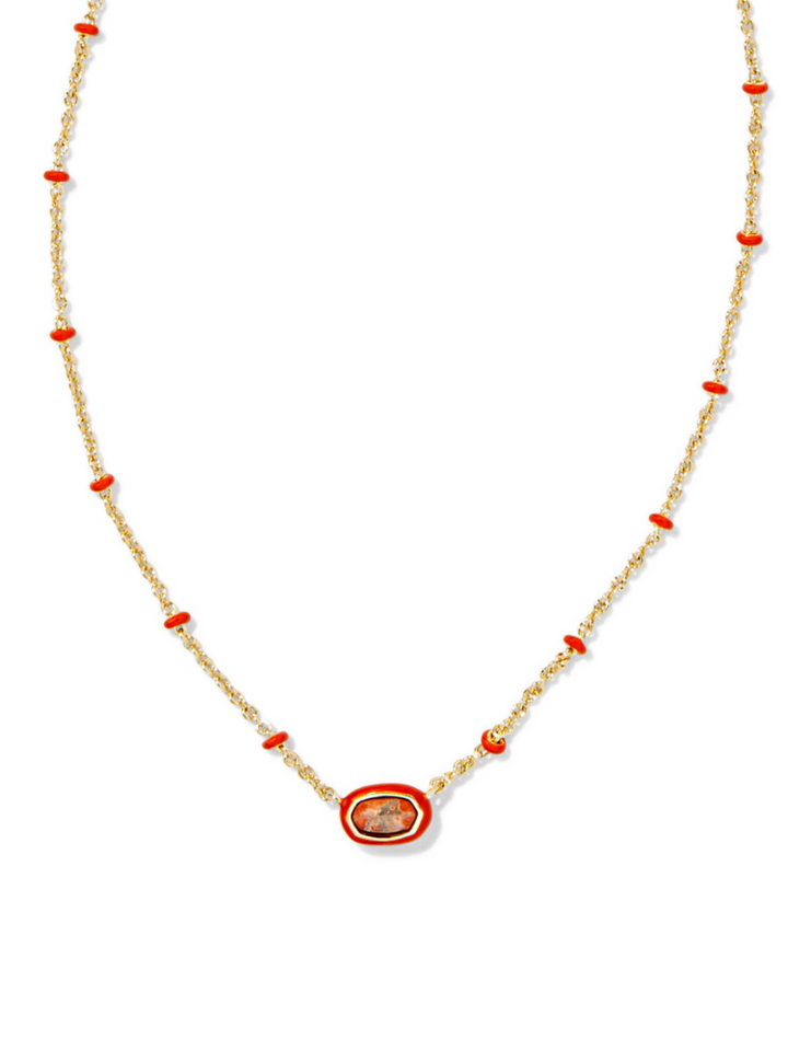 Kendra Scott Mini Elisa Satellite Necklace - Gold & Orange