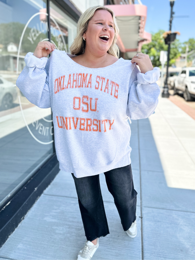 Cowboys Vintage Flashdance Sweatshirt - Ash Grey