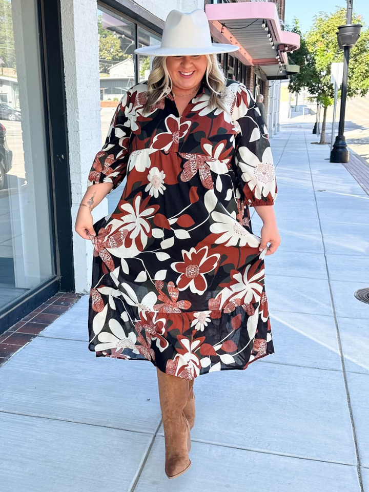 The Rita Dress - Rust Mix