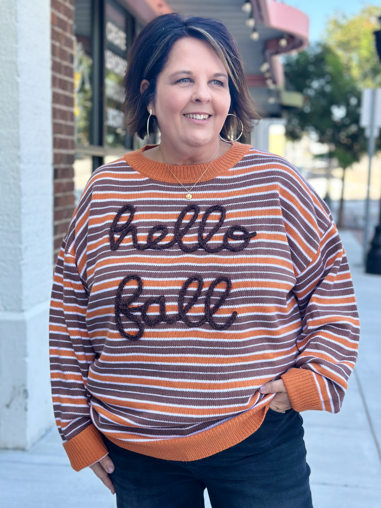 Hello Fall Sweater - Rust