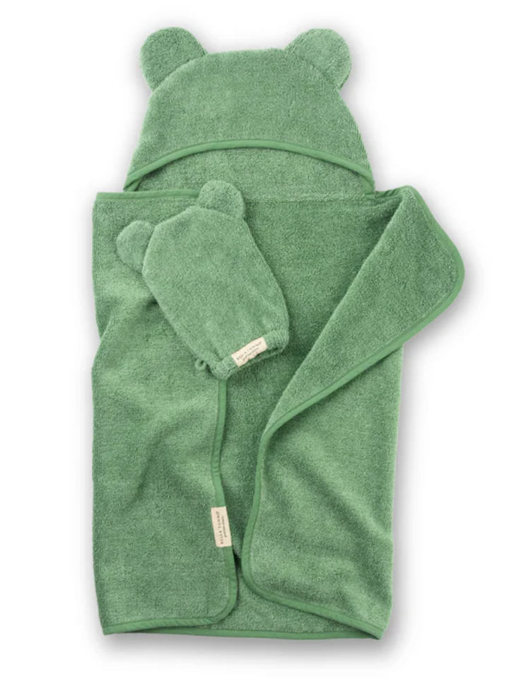 Bella Tunno Hooded Towel + Wash Mitt - Sea Foam