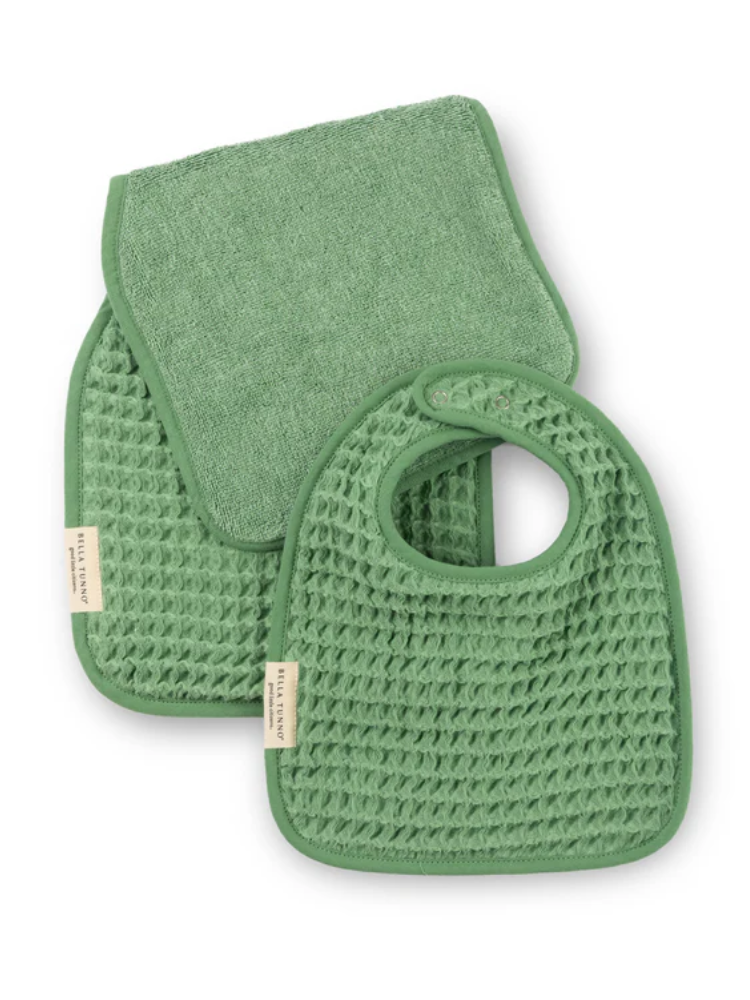 Bella Tunno Reversible Bib & Burp Cloth - Seafoam