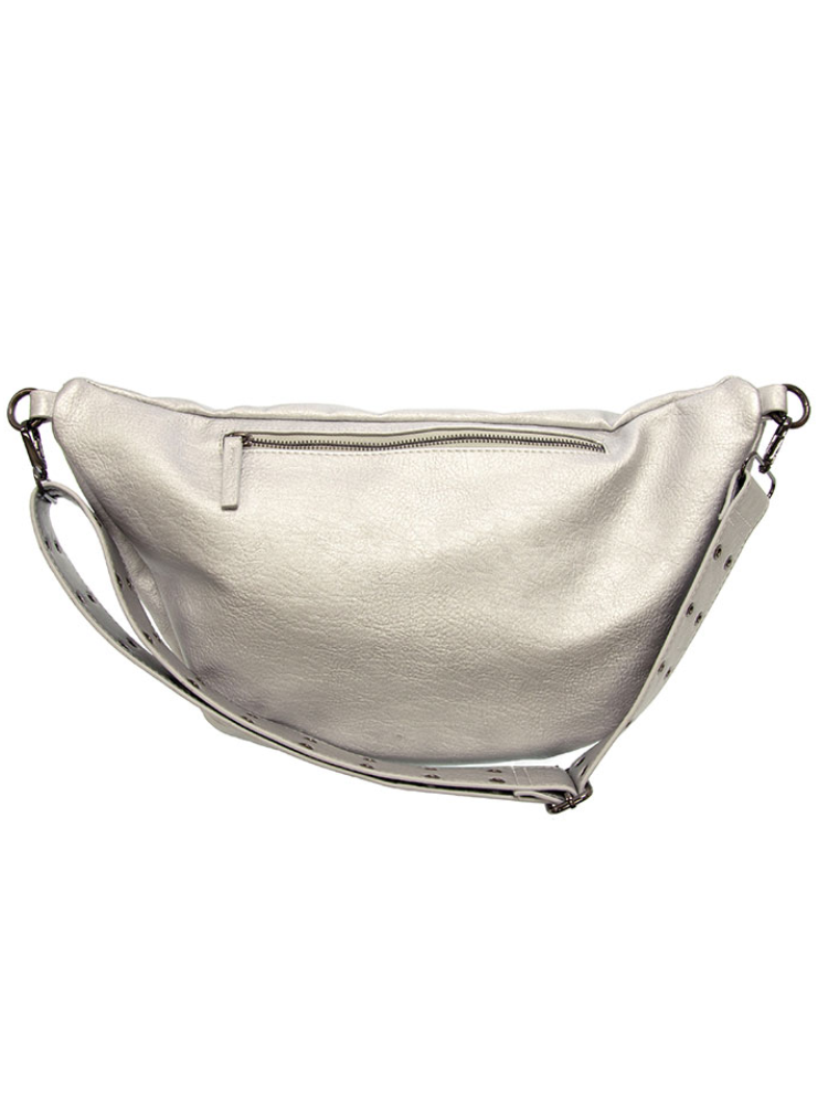 Joy Susan : Mel Large Sling / Crossbody Bag - Metallic Silver