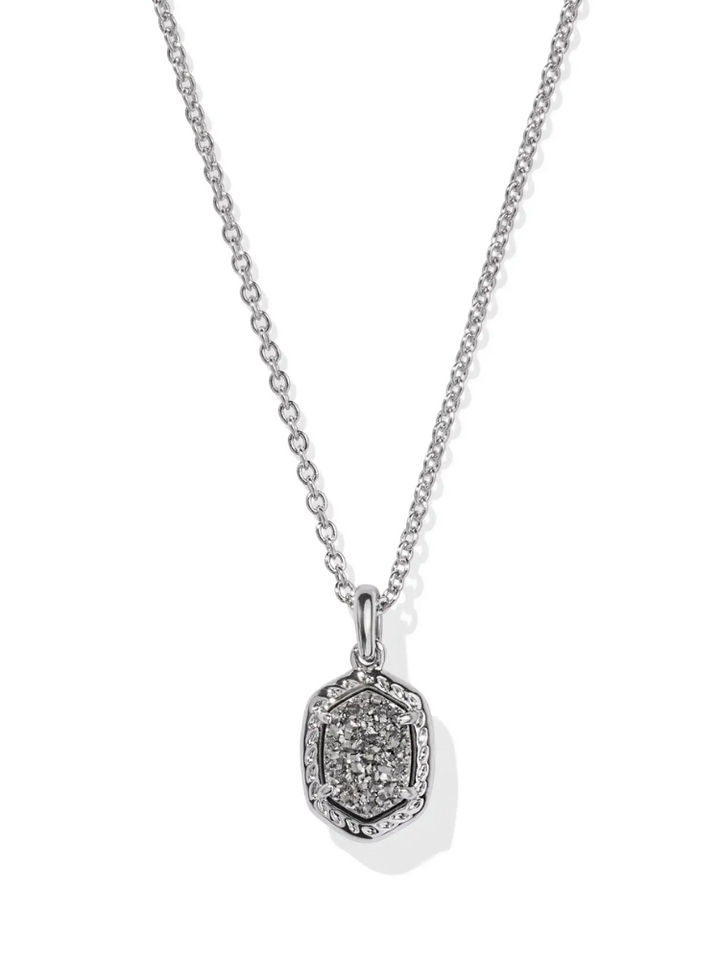 Kendra Scott Daphne Framed Pendant Necklace - Platinum Drusy