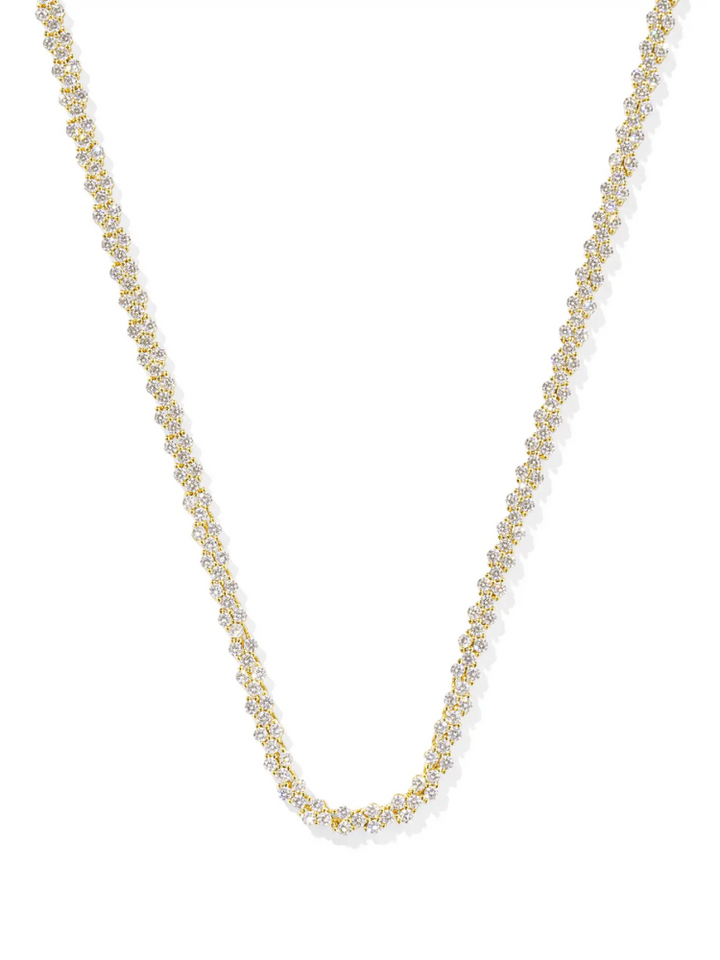 Kendra Scott Emery Tennis Necklace - Gold White Crystal