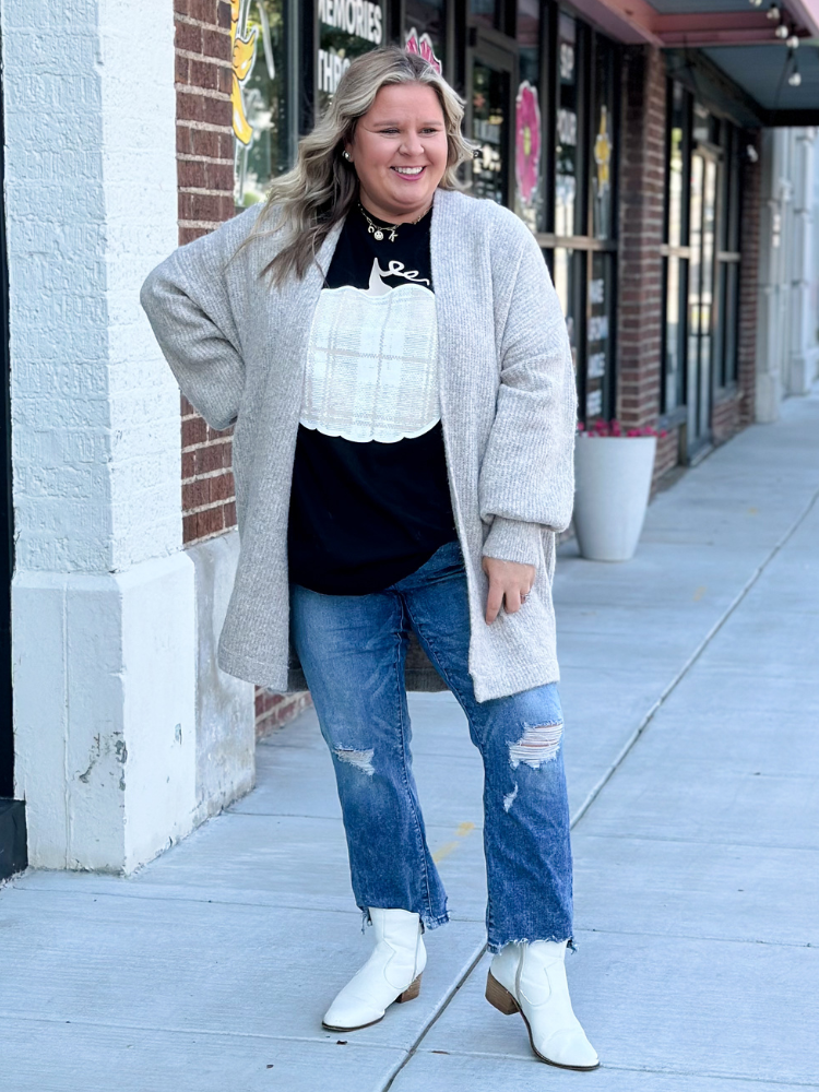 Beige Plaid Pumpkin Tee