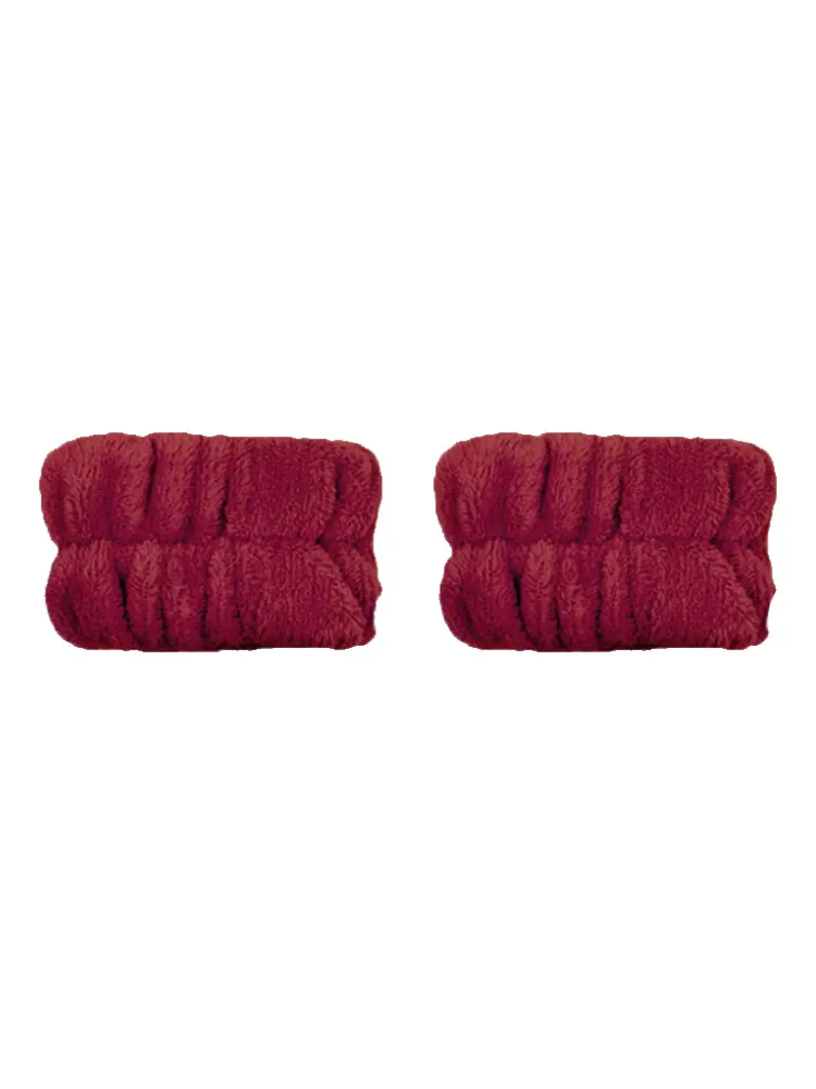 Spa Headband & Wristband Bling Set - Red