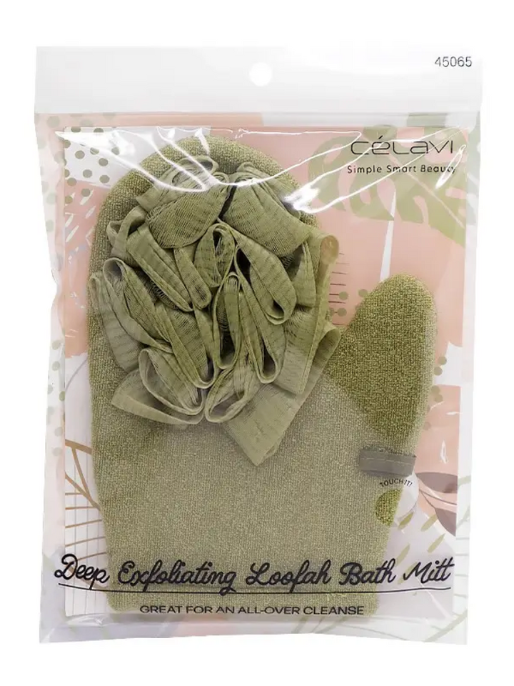 Deep Exfoliating Loofah Bath Mitt - Green