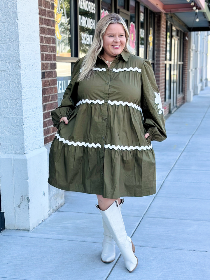 The Adrian Dress - Olive