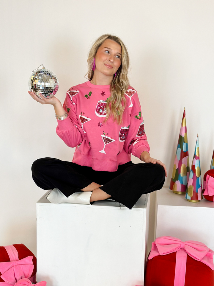 Holiday Spirits Sweatshirt - Pink