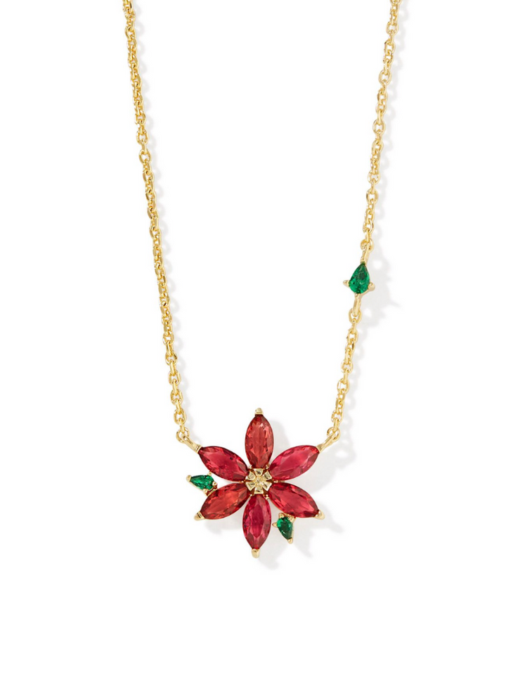 Kendra Scott Poinsettia Necklace - Silver & Red Mix