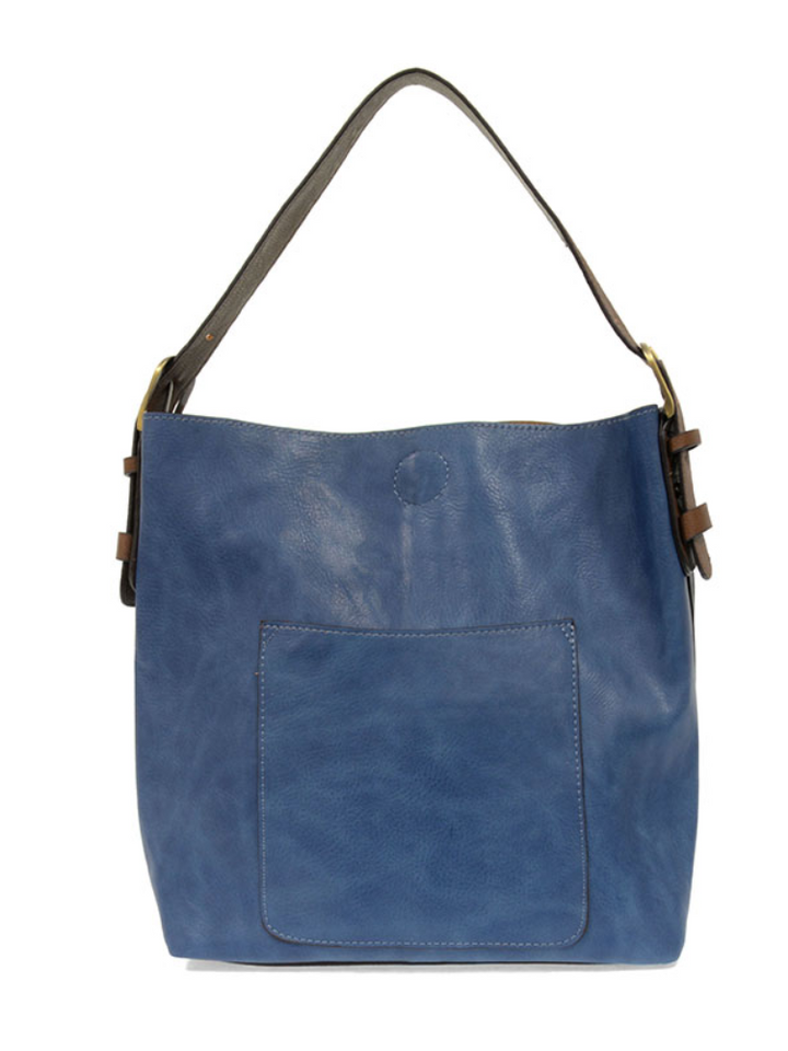 Joy Susan Classic Hobo Handbag- Celestial Blue / Coffee Handle