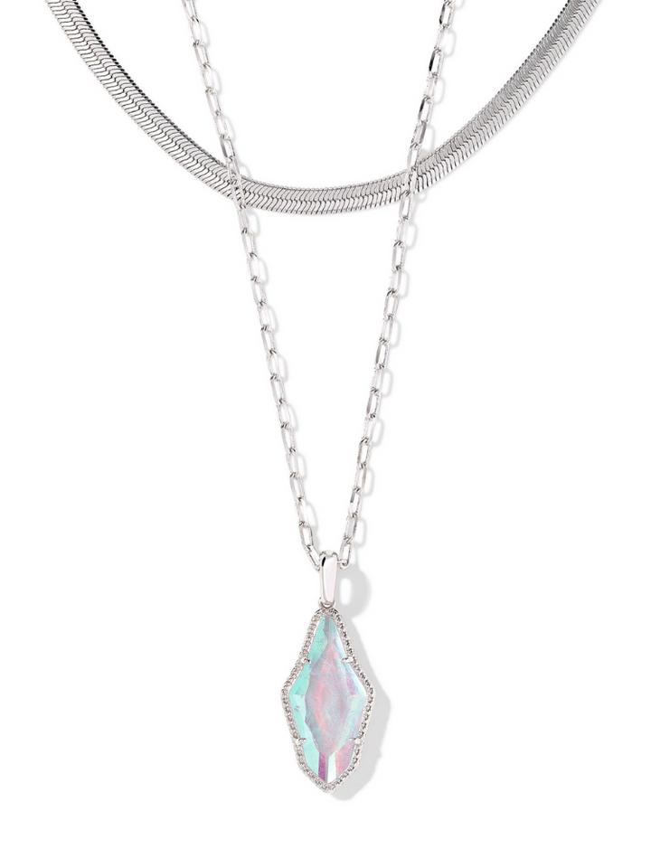 Kendra Scott Evelyn Multi Strand Necklace - Silver & Crystal Dichroic