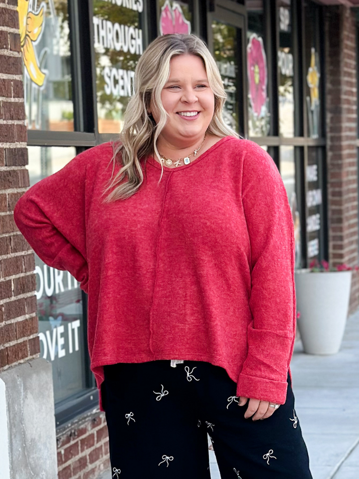 The Lilly Sweater - Dark Red