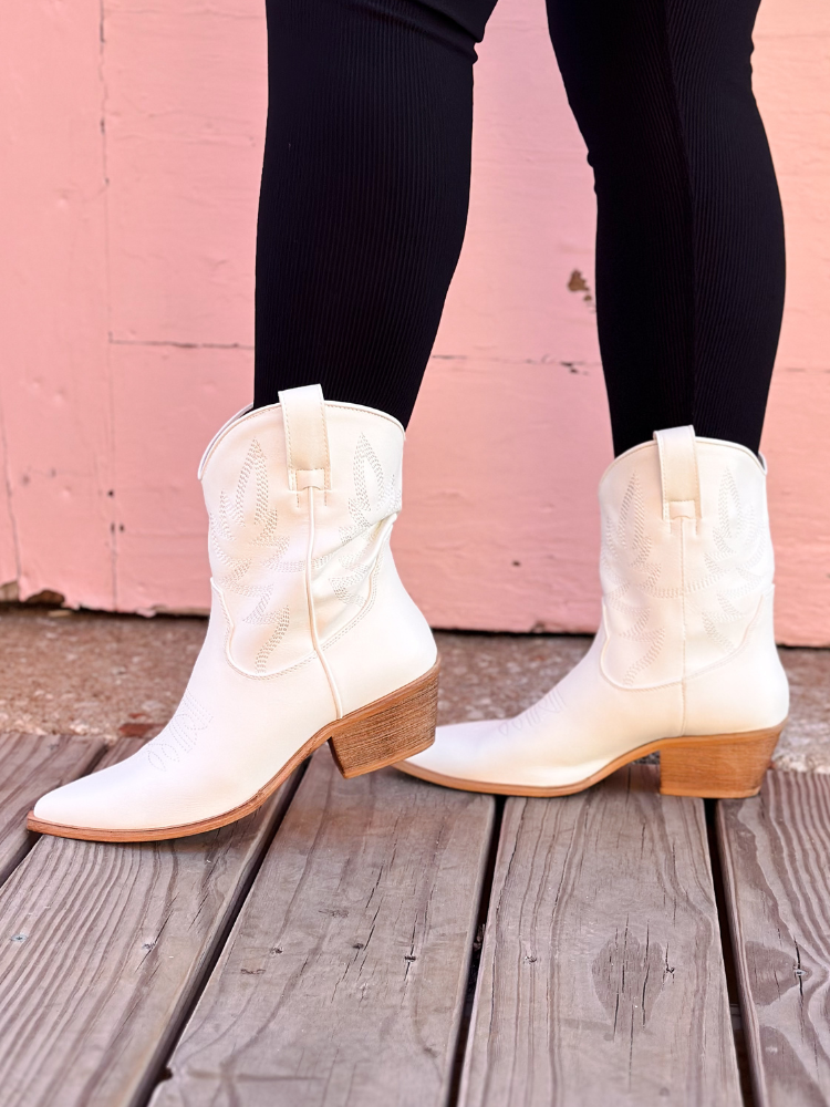 The Claire Bootie - White