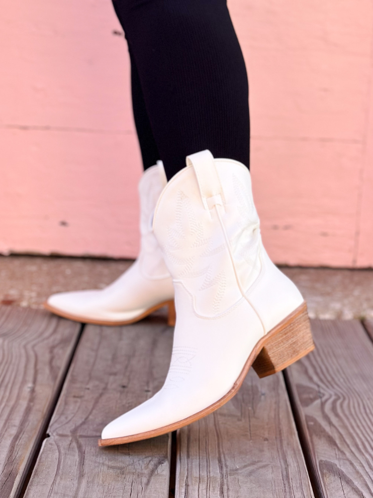 The Claire Bootie - White