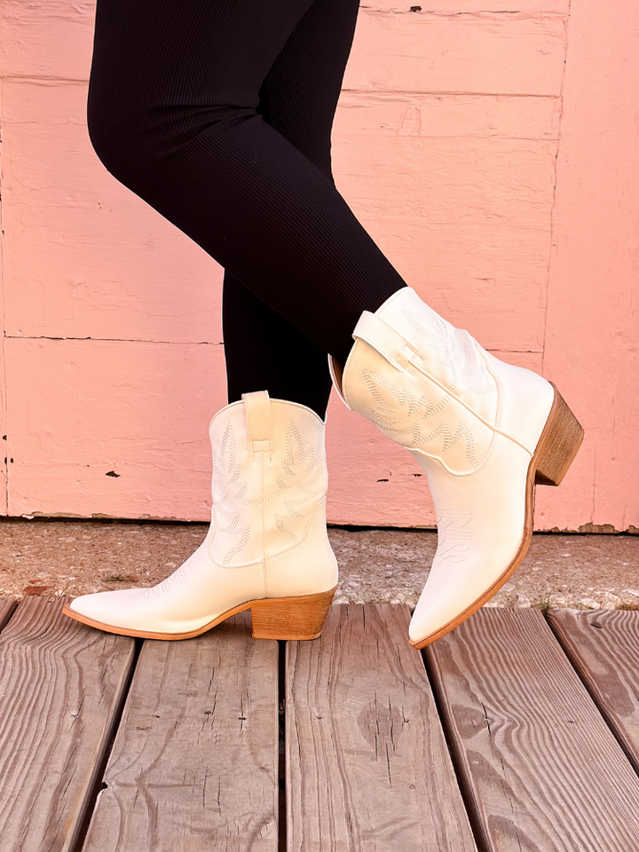 The Claire Bootie - White