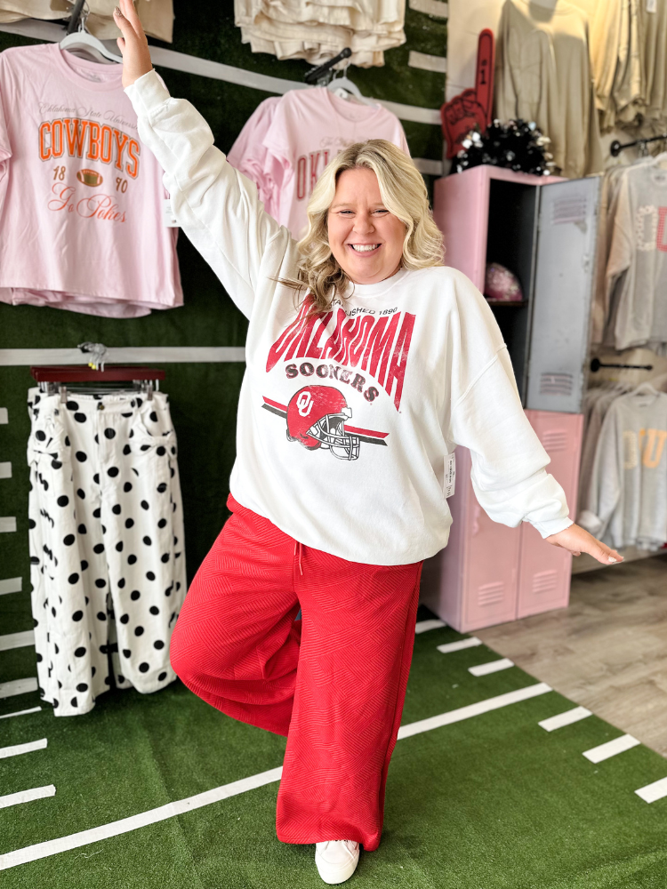 Helmet Thrifted Sweatshirt - OU