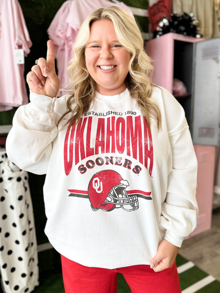 Helmet Thrifted Sweatshirt - OU