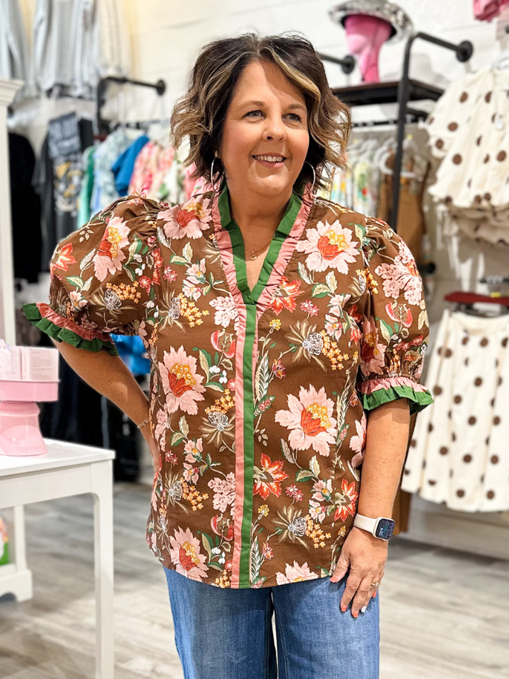 The Eliza Top - Brown