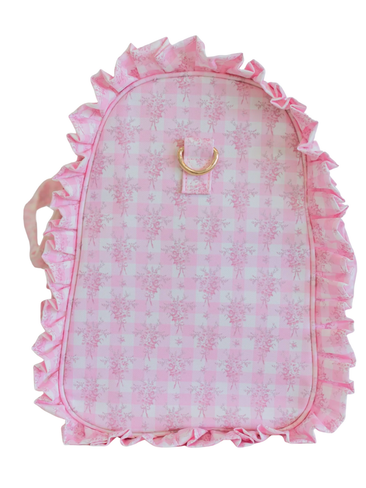 Hollis Ruffled Nylon Weekender - Blue Floral