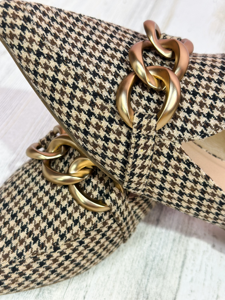 Playin For Keeps - Black Tan Houndstooth