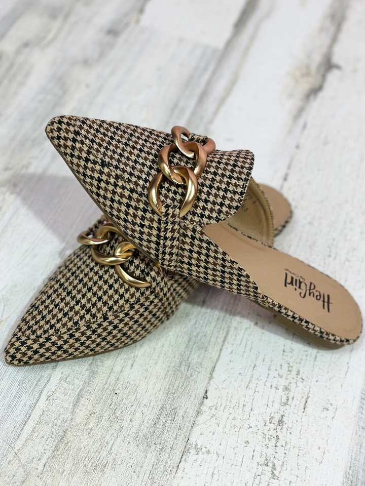 Playin For Keeps - Black Tan Houndstooth