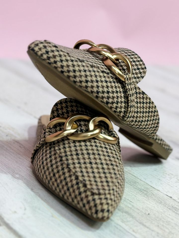 Playin For Keeps - Black Tan Houndstooth