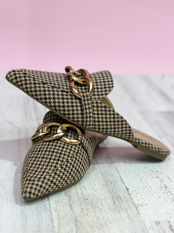 Playin For Keeps - Black Tan Houndstooth