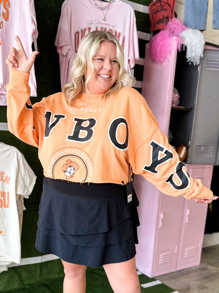 Phipps Split Cropped Long Sleeve Sweatshirt - OSU