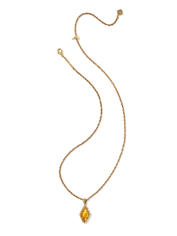 Kendra Scott Adeline Pendant Necklace - Gold & Marbled Amber