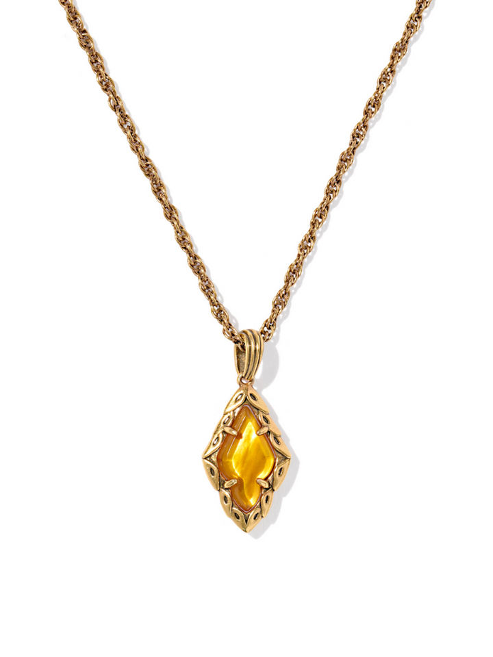 Kendra Scott Adeline Pendant Necklace - Gold & Marbled Amber
