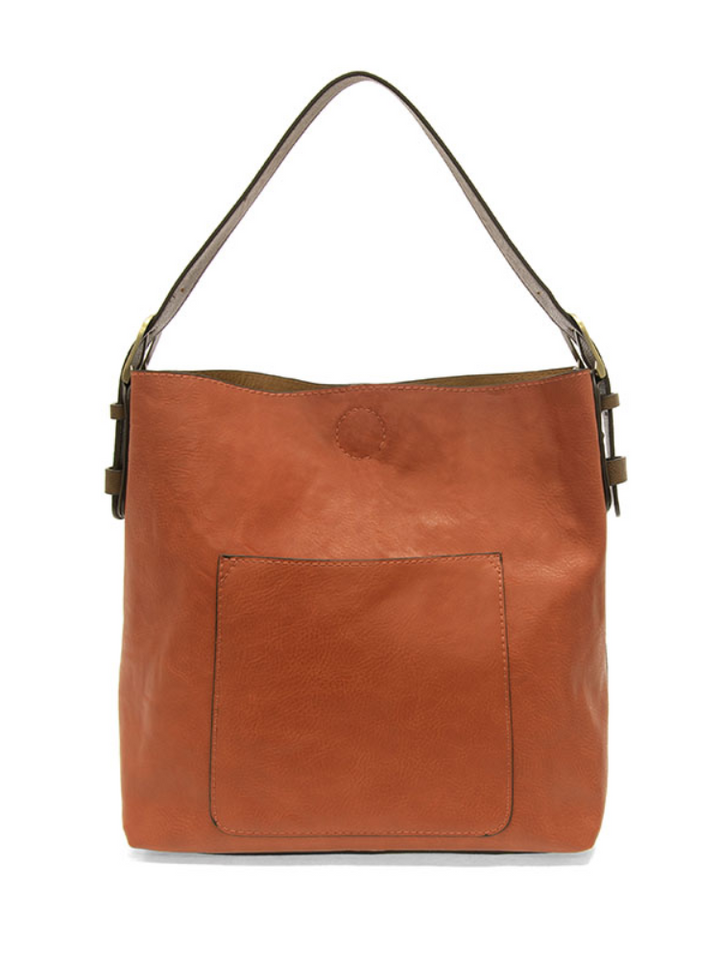 Joy Susan Classic Hobo Handbag- Terracotta Orange / Coffee Handle