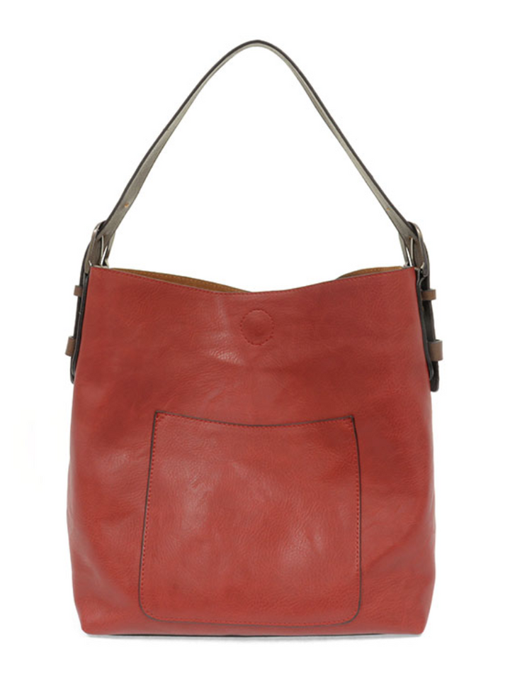 Joy Susan Classic Hobo Handbag- Scarlett/ Coffee Handle