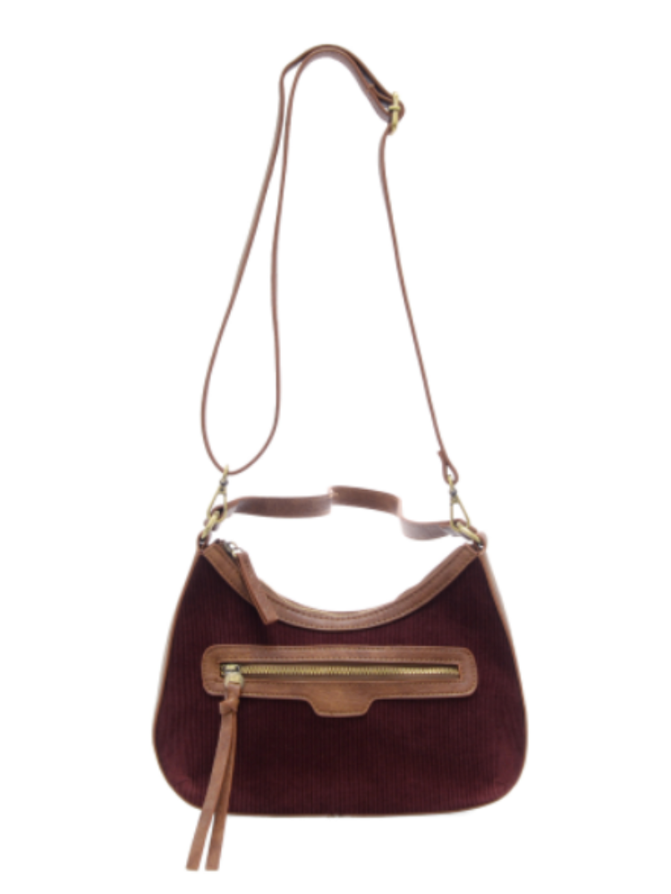 Joy Susan Corduroy Hallie Bag - Wine