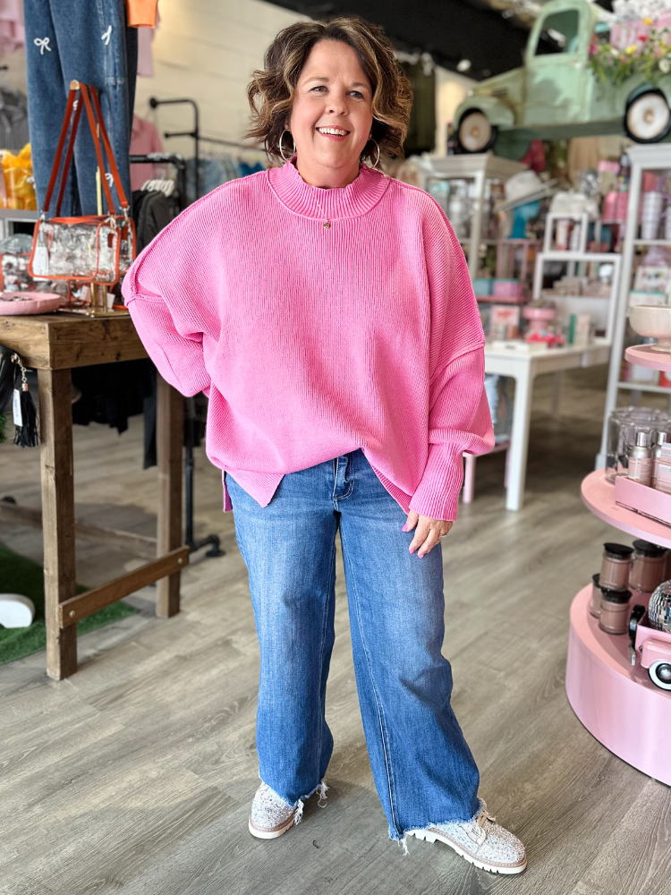 The Tara Sweater - Candy Pink