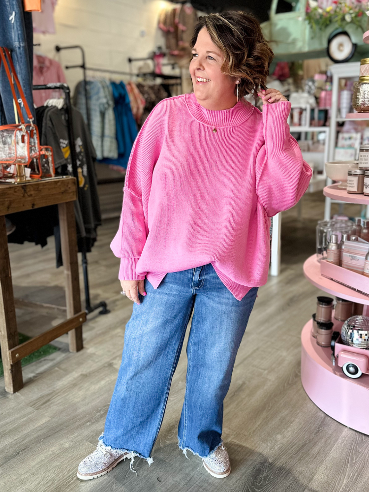 The Tara Sweater - Candy Pink