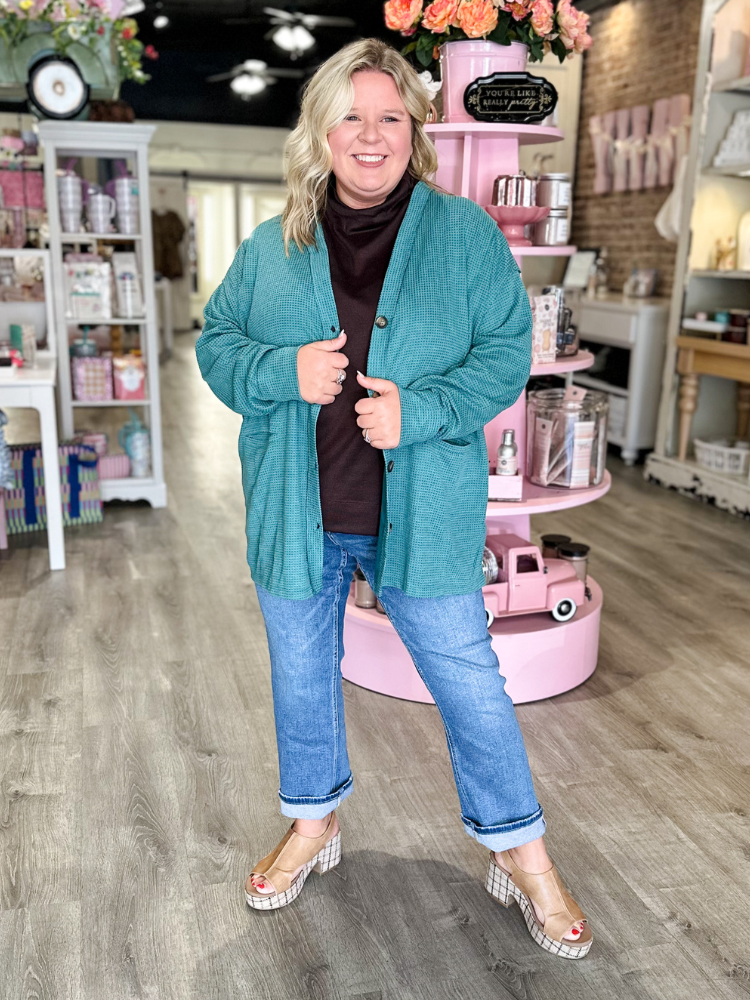 The Wren Cardigan - Jewel Green