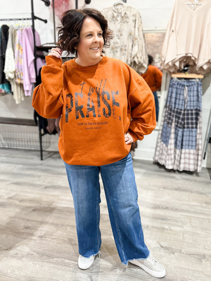 Praise Sweatshirt -Pumpkin Orange