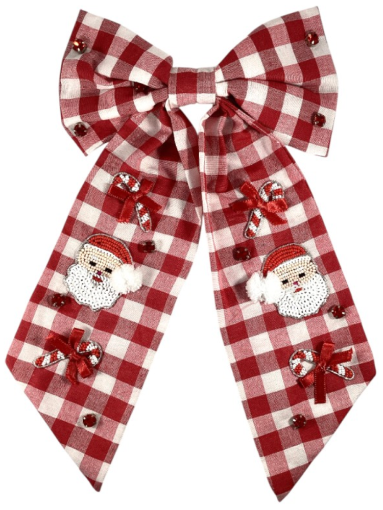 Christmas Gingham Headband - Red