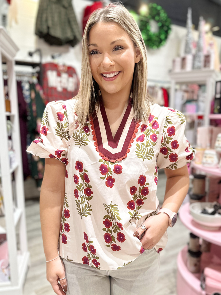 The Tilly Top - Burgundy