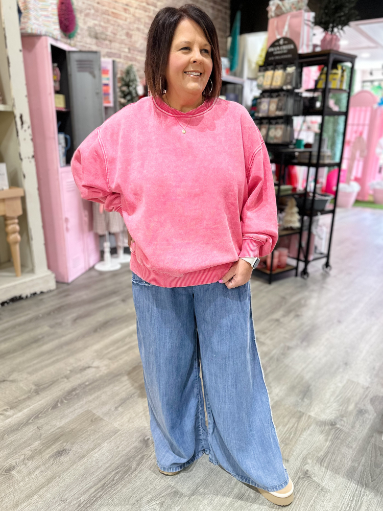 The Landry Sweatshirt - Fuchsia