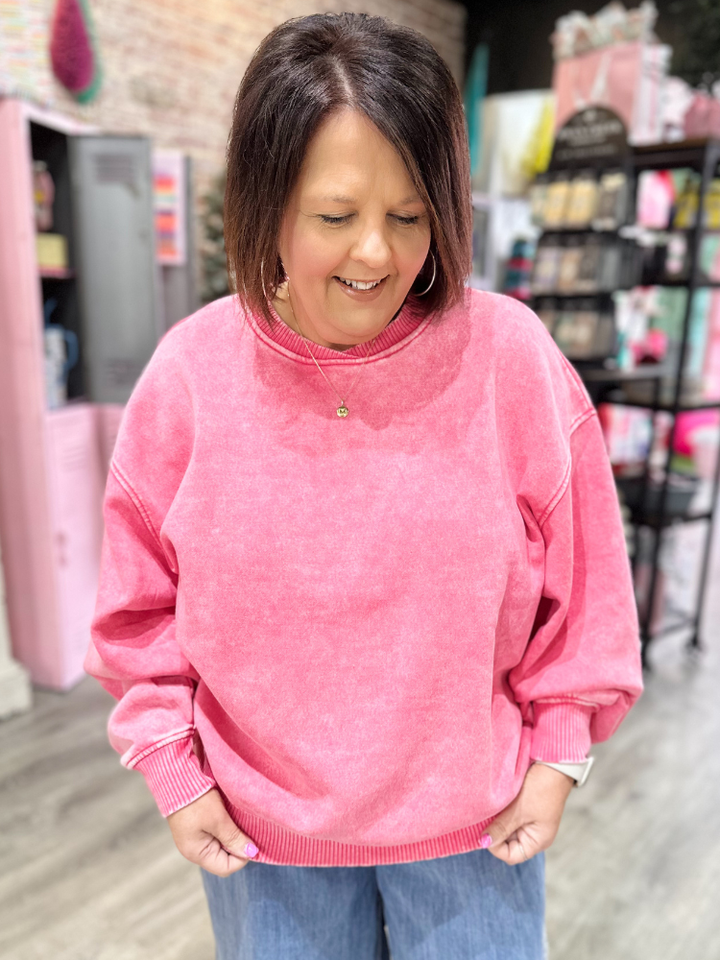 The Landry Sweatshirt - Fuchsia